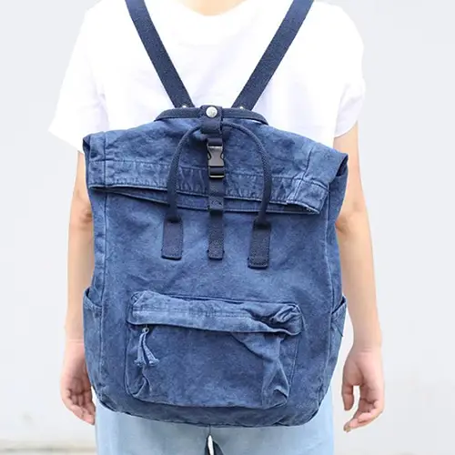 Versatile Denim Backpack Tote with Large Capacity